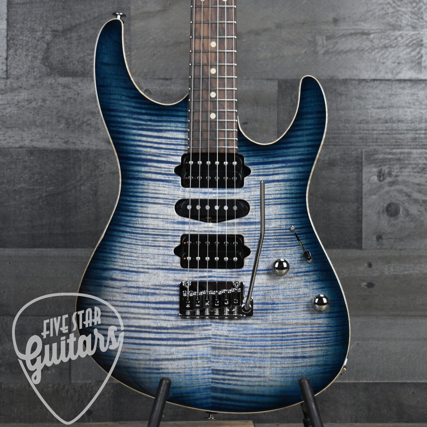 Suhr Modern Plus - Faded Trans Whale Blue Burst with Gig Bag