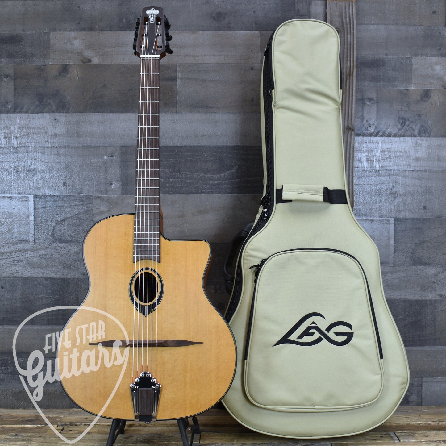 Swing LAG SL100 Gypsy Jazz Guitar - Natural with Gigbag