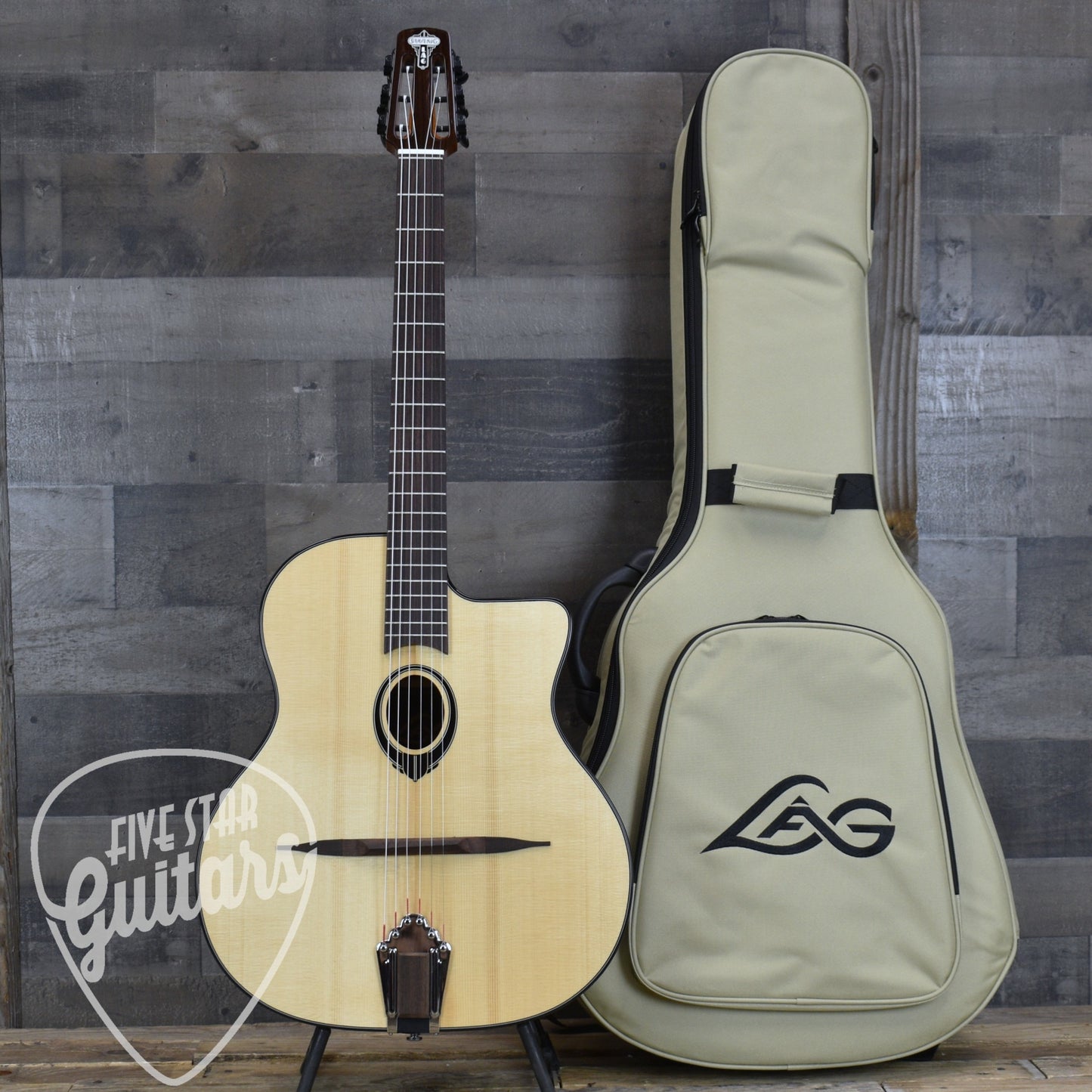 Swing LAG SL200 Gypsy Jazz Guitar - Natural with Gigbag