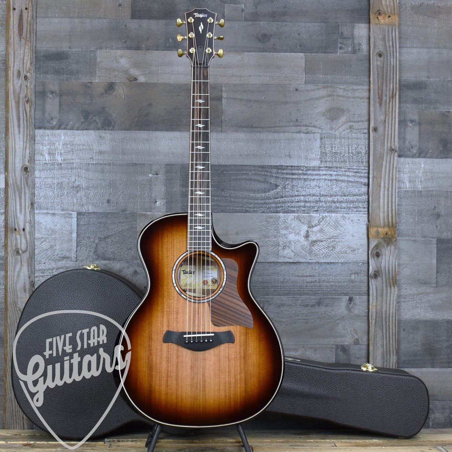 Taylor Builder's Edition 814ce Next Generation Honduran Rosewood Sinker Redwood - Shaded Edgeburst with Hardshell Case