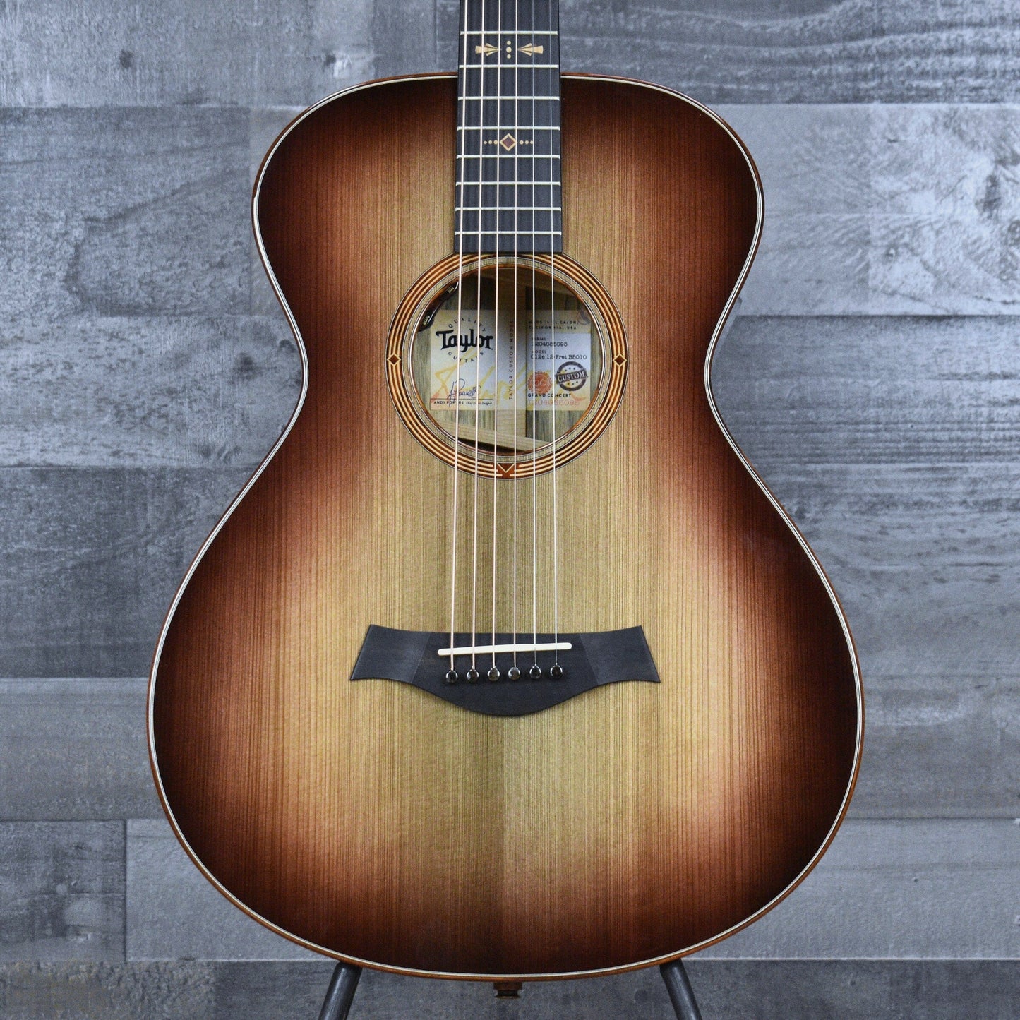 Taylor Custom Grand Concert "Monument" Acoustic Guitar with Brown Deluxe Hard Shell Case