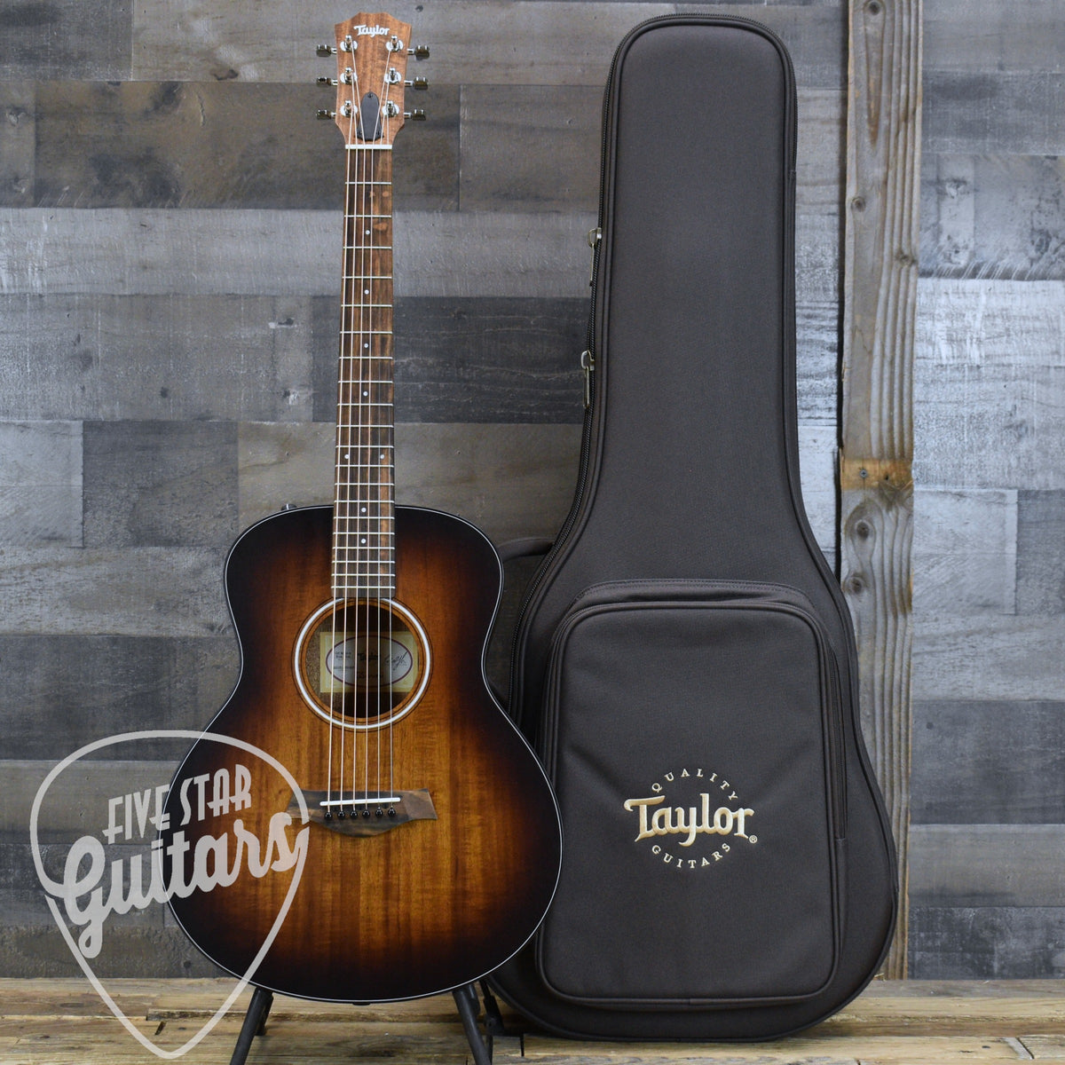 Taylor GS Mini-e Koa Plus Hawaiian Koa Top - Shaded Edgeburst with Aerocase