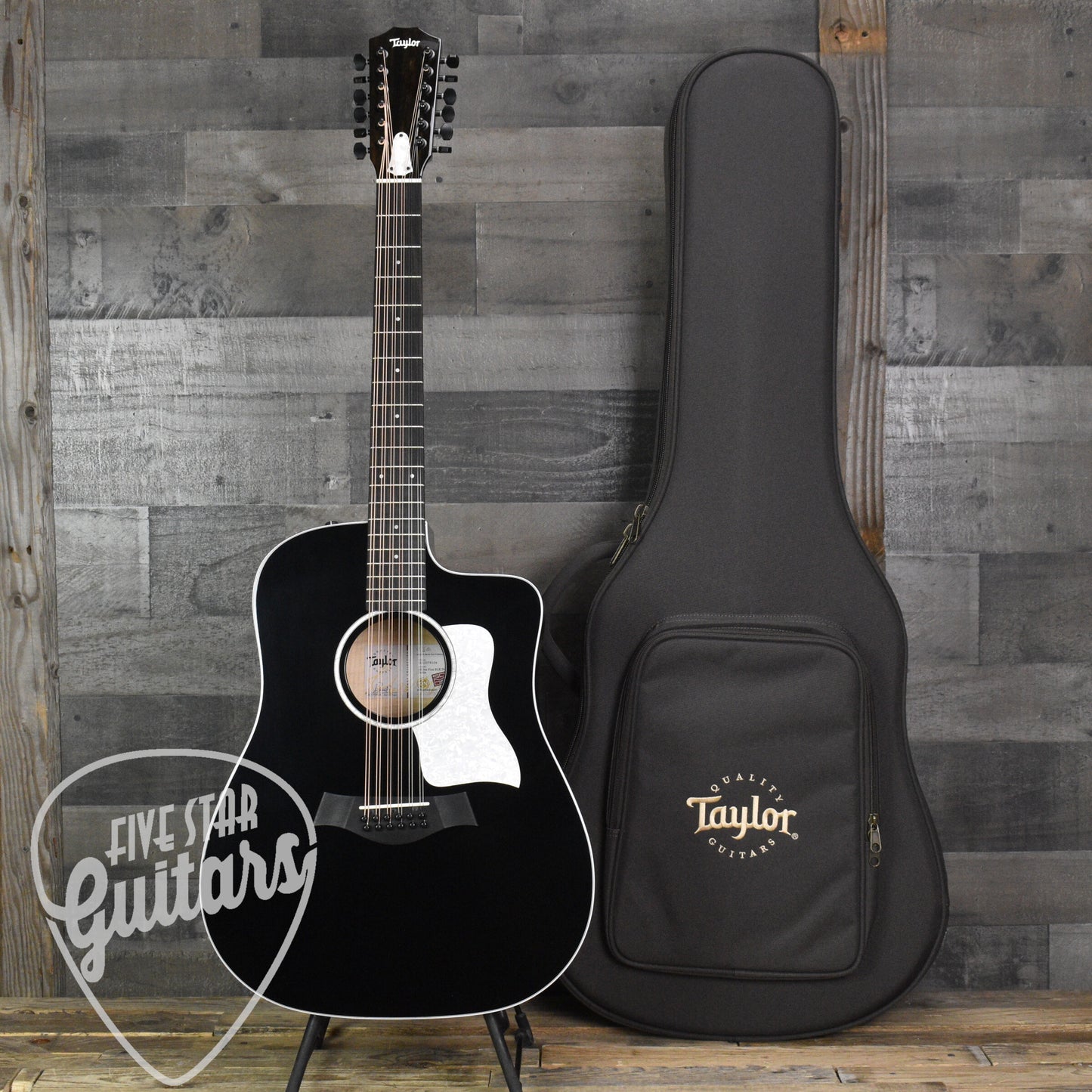 Taylor Somos 250ce Plus BLK "Doce Doble" 12-string - Black with Taylor Aerocase