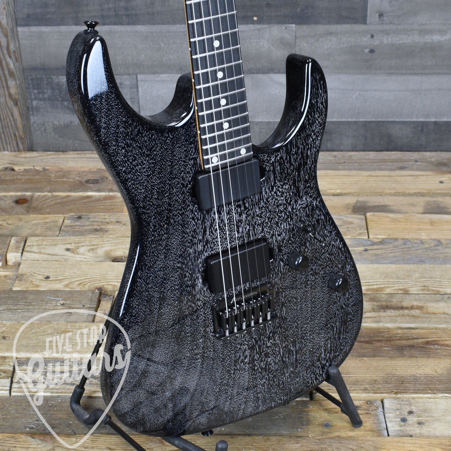 Tom Anderson Angel Player - Black with White Dog Hair with Hardshell Case