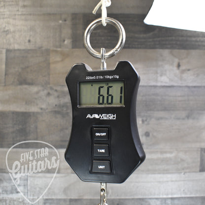 Tom Anderson Angel Player - Black with White Dog Hair with Hardshell Case