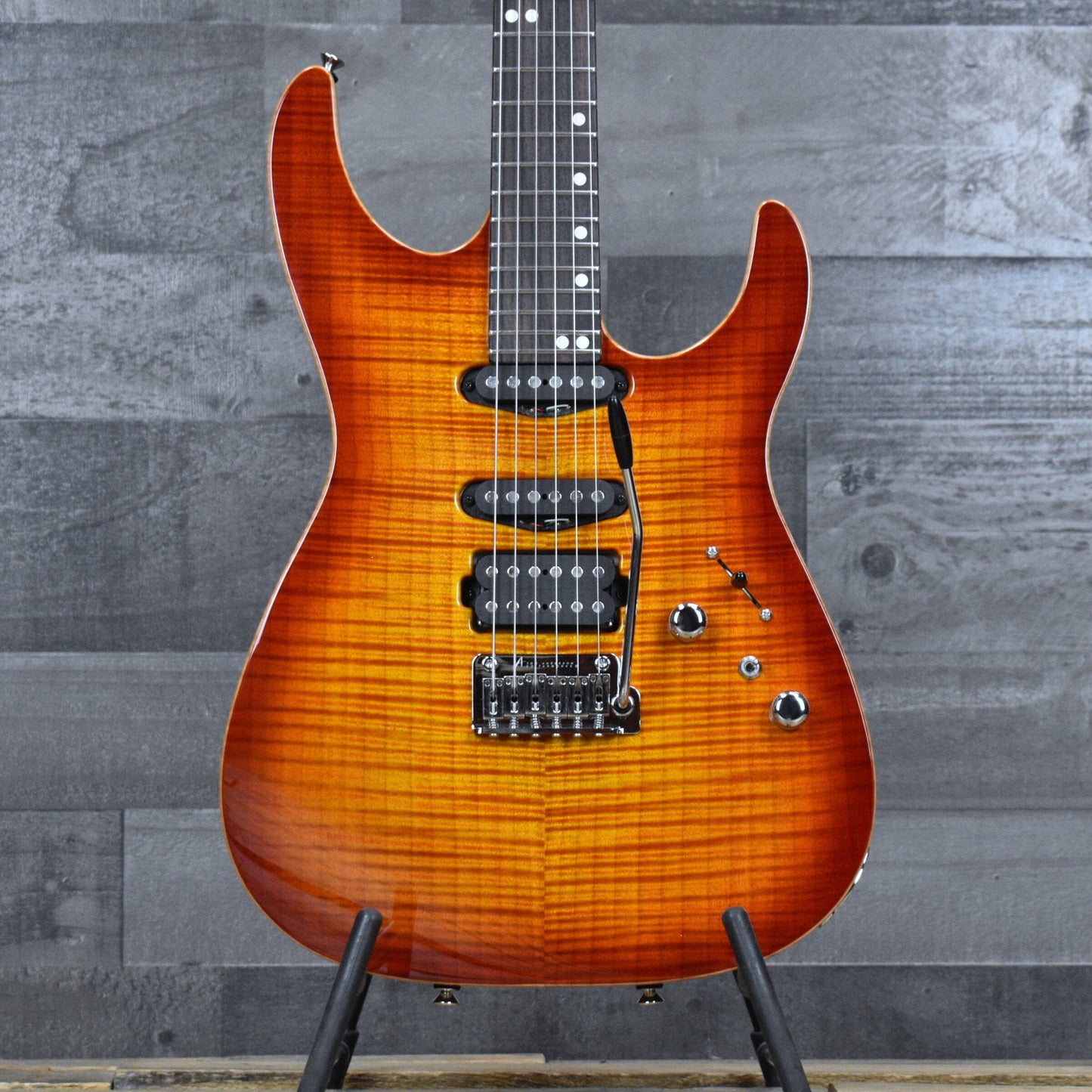 Tom Anderson Angel with Hardshell Case - Fire Burst with Binding