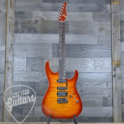 Tom Anderson Angel with Hardshell Case - Fire Burst with Binding