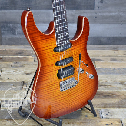 Tom Anderson Angel with Hardshell Case - Fire Burst with Binding