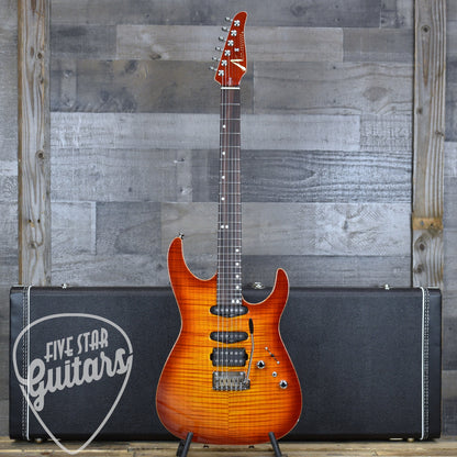 Tom Anderson Angel with Hardshell Case - Fire Burst with Binding