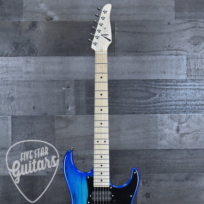 Tom Anderson Classic - Bora to Transparent Blue Burst with Gigbag