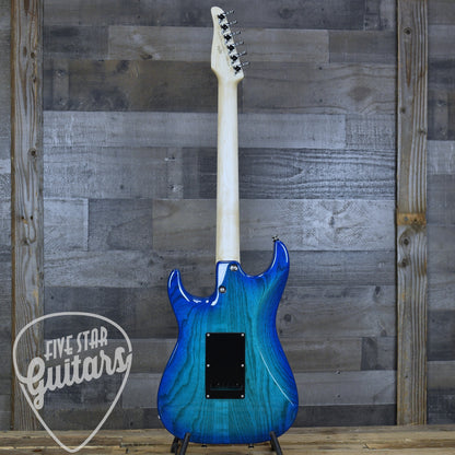 Tom Anderson Classic - Bora to Transparent Blue Burst with Gigbag