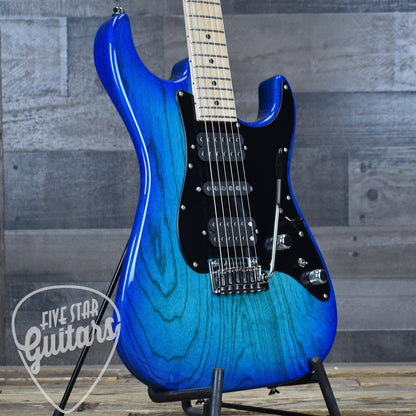 Tom Anderson Classic - Bora to Transparent Blue Burst with Gigbag