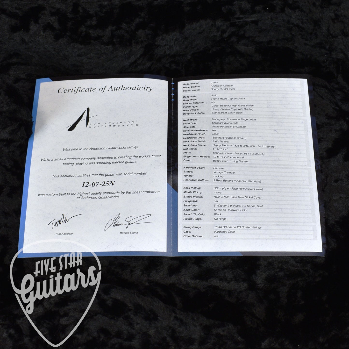 Tom Anderson Cobra - Honey Shaded Edge Burst with Hardshell Case