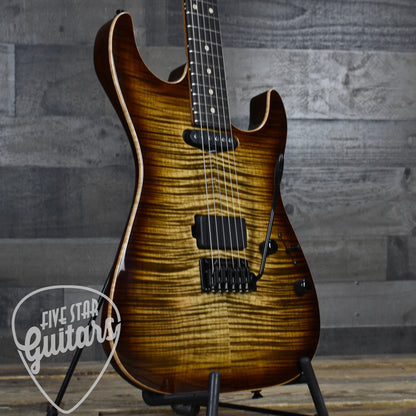 Tom Anderson Cobra S - Natural Mocha Burst with Binding with Gig Bag