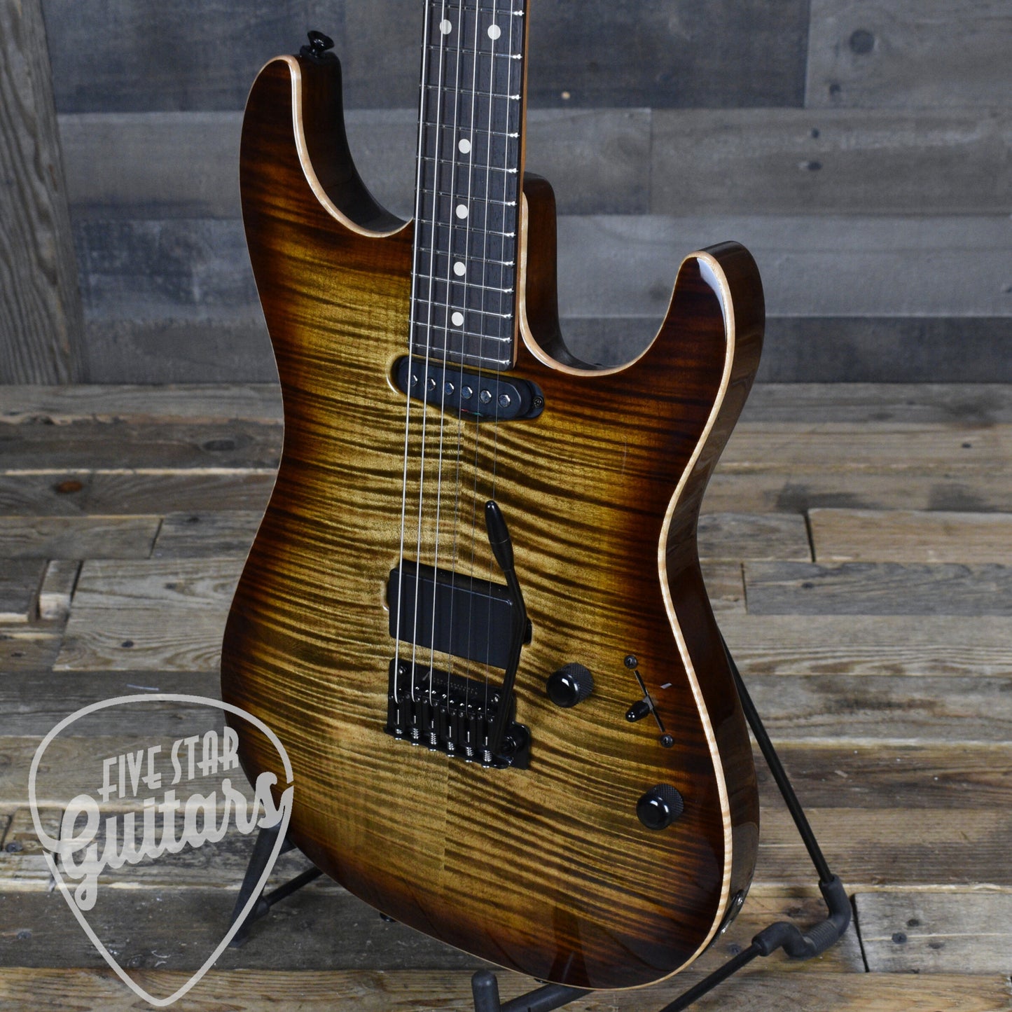 Tom Anderson Cobra S - Natural Mocha Burst with Binding with Gig Bag