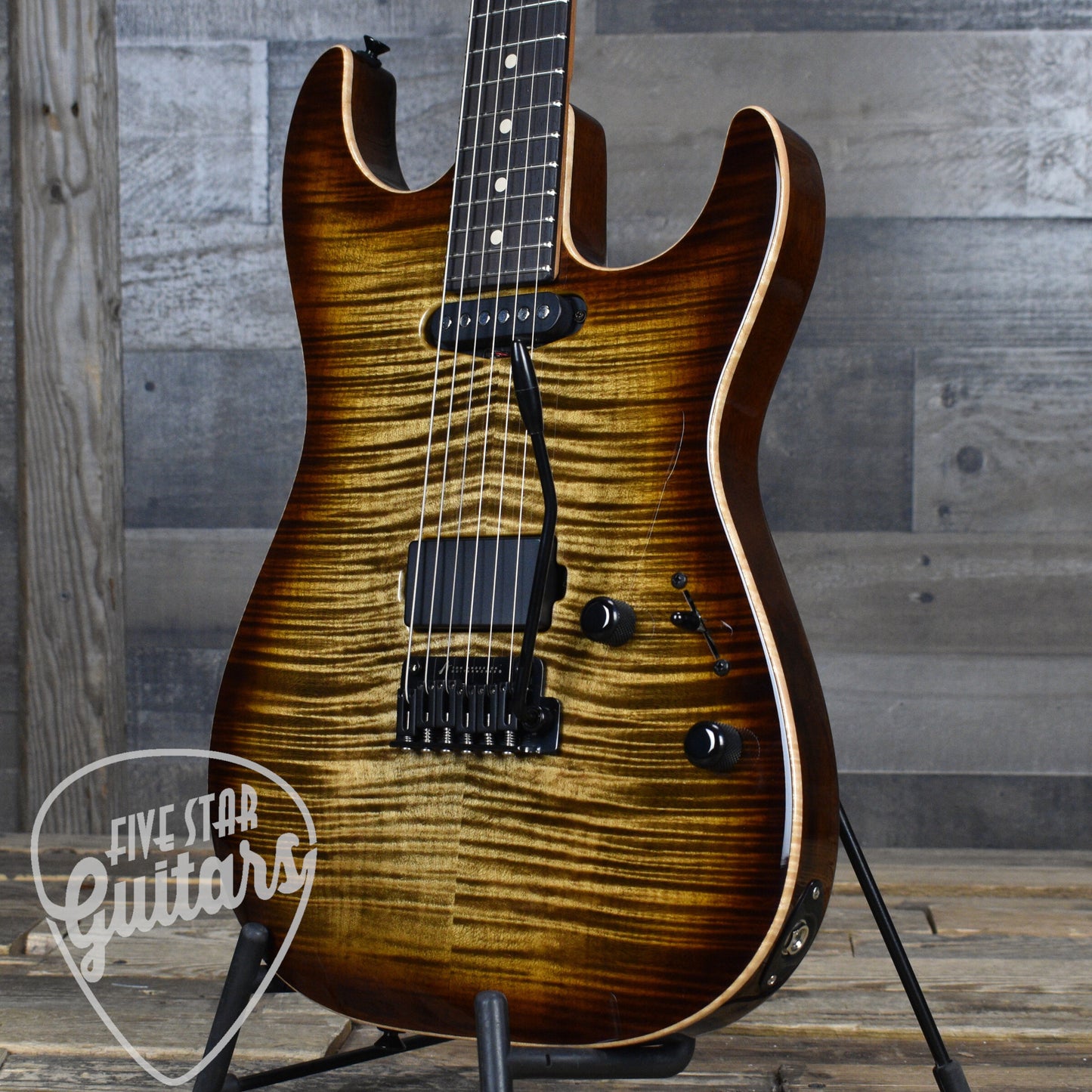 Tom Anderson Cobra S - Natural Mocha Burst with Binding with Gig Bag
