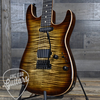Tom Anderson Cobra S - Natural Mocha Burst with Binding with Gig Bag