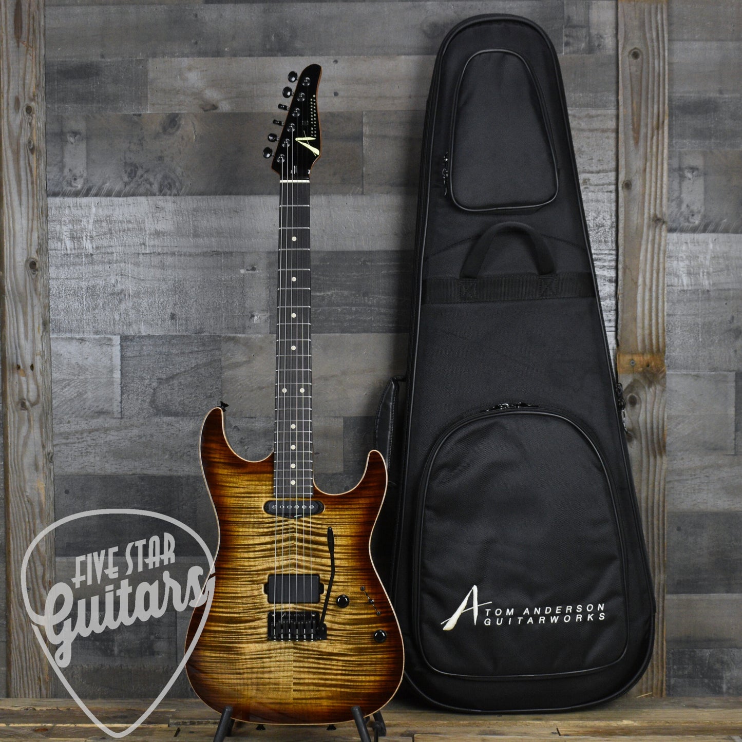 Tom Anderson Cobra S - Natural Mocha Burst with Binding with Gig Bag