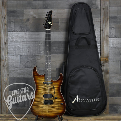 Tom Anderson Cobra S - Natural Mocha Burst with Binding with Gig Bag