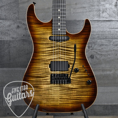 Tom Anderson Cobra S - Natural Mocha Burst with Binding with Gig Bag