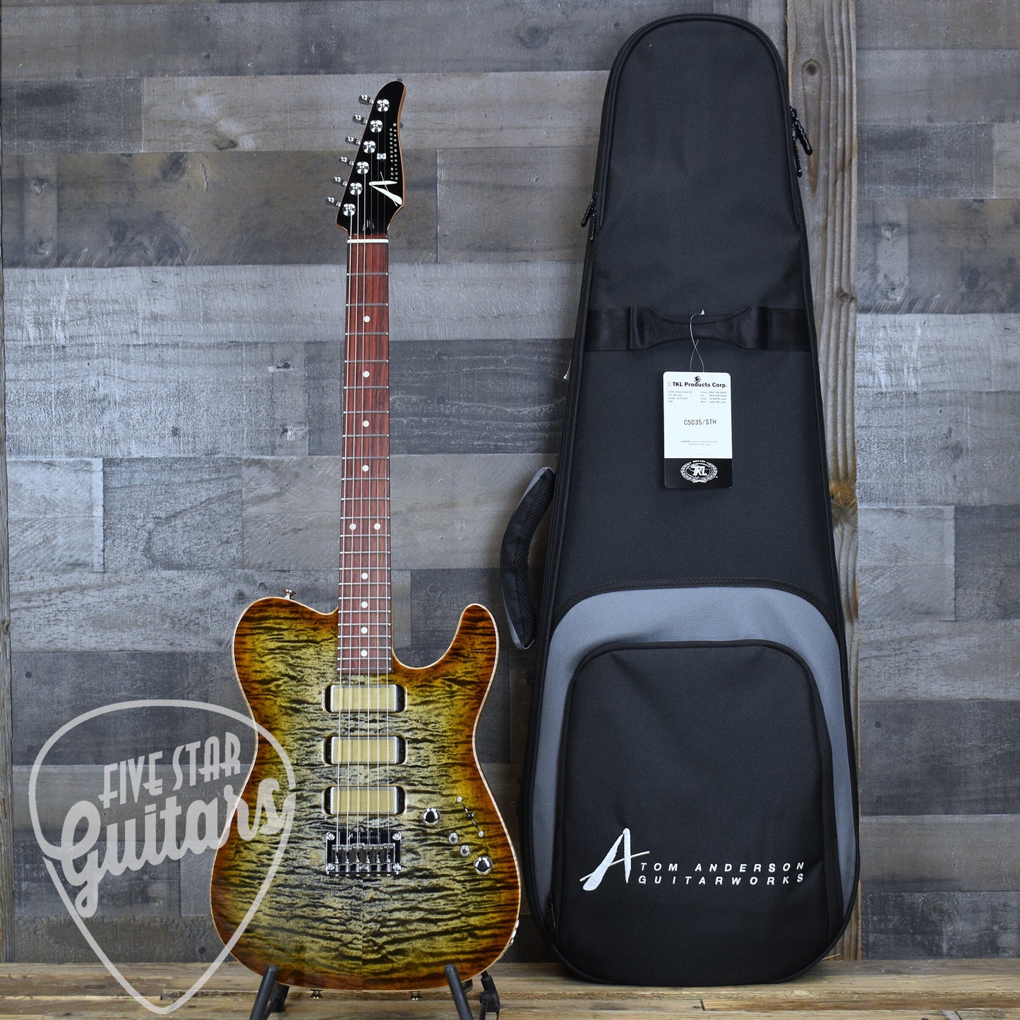 Tom Anderson Cobra - Natural Black to Honey Burst with Gigbag