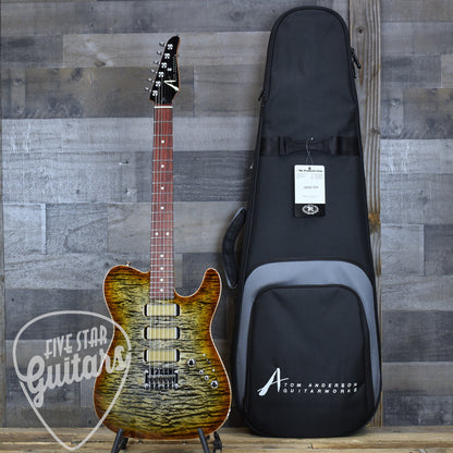 Tom Anderson Cobra - Natural Black to Honey Burst with Gigbag