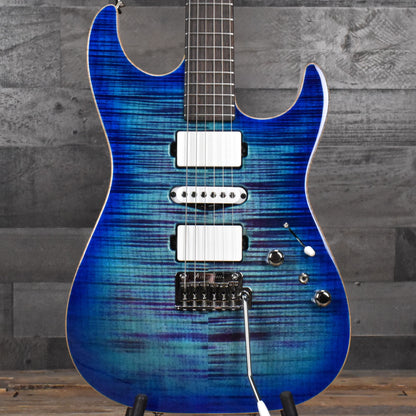 Tom Anderson Drop Top Bound - Ultraviolet Blue Burst/White Back with Hard Shell Case