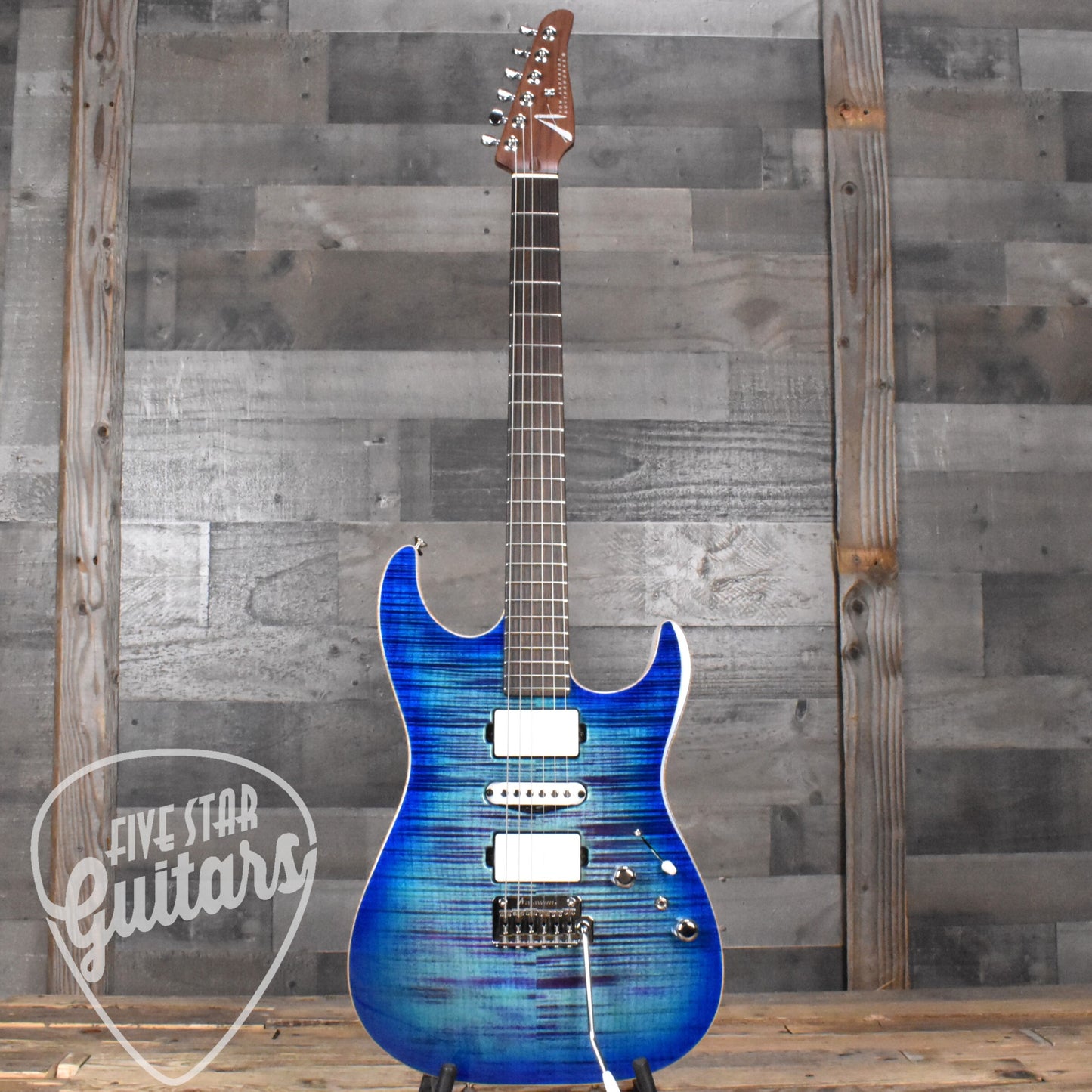 Tom Anderson Drop Top Bound - Ultraviolet Blue Burst/White Back with Hard Shell Case