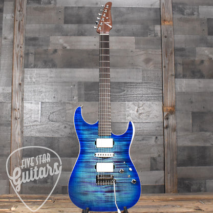 Tom Anderson Drop Top Bound - Ultraviolet Blue Burst/White Back with Hard Shell Case