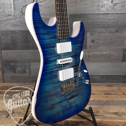 Tom Anderson Drop Top Bound - Ultraviolet Blue Burst/White Back with Hard Shell Case