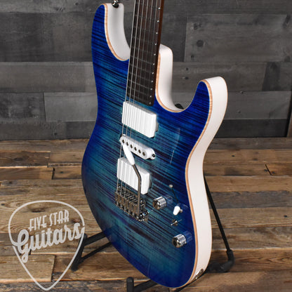Tom Anderson Drop Top Bound - Ultraviolet Blue Burst/White Back with Hard Shell Case