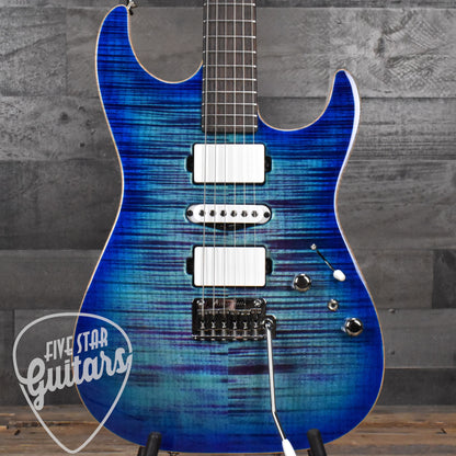 Tom Anderson Drop Top Bound - Ultraviolet Blue Burst/White Back with Hard Shell Case