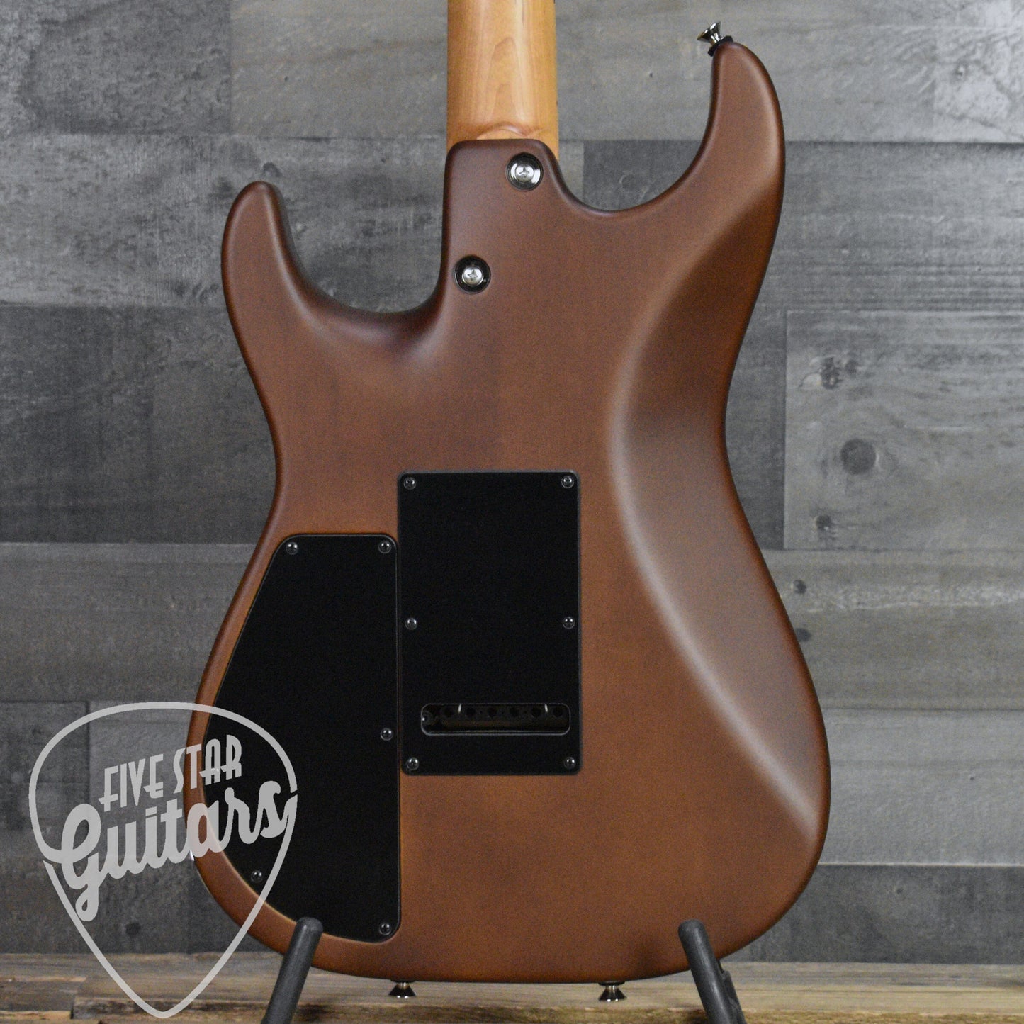 Tom Anderson Drop Top - Satin Natural Mocha Burst with Binding, Transparent Brown Back and Hard Shell Case