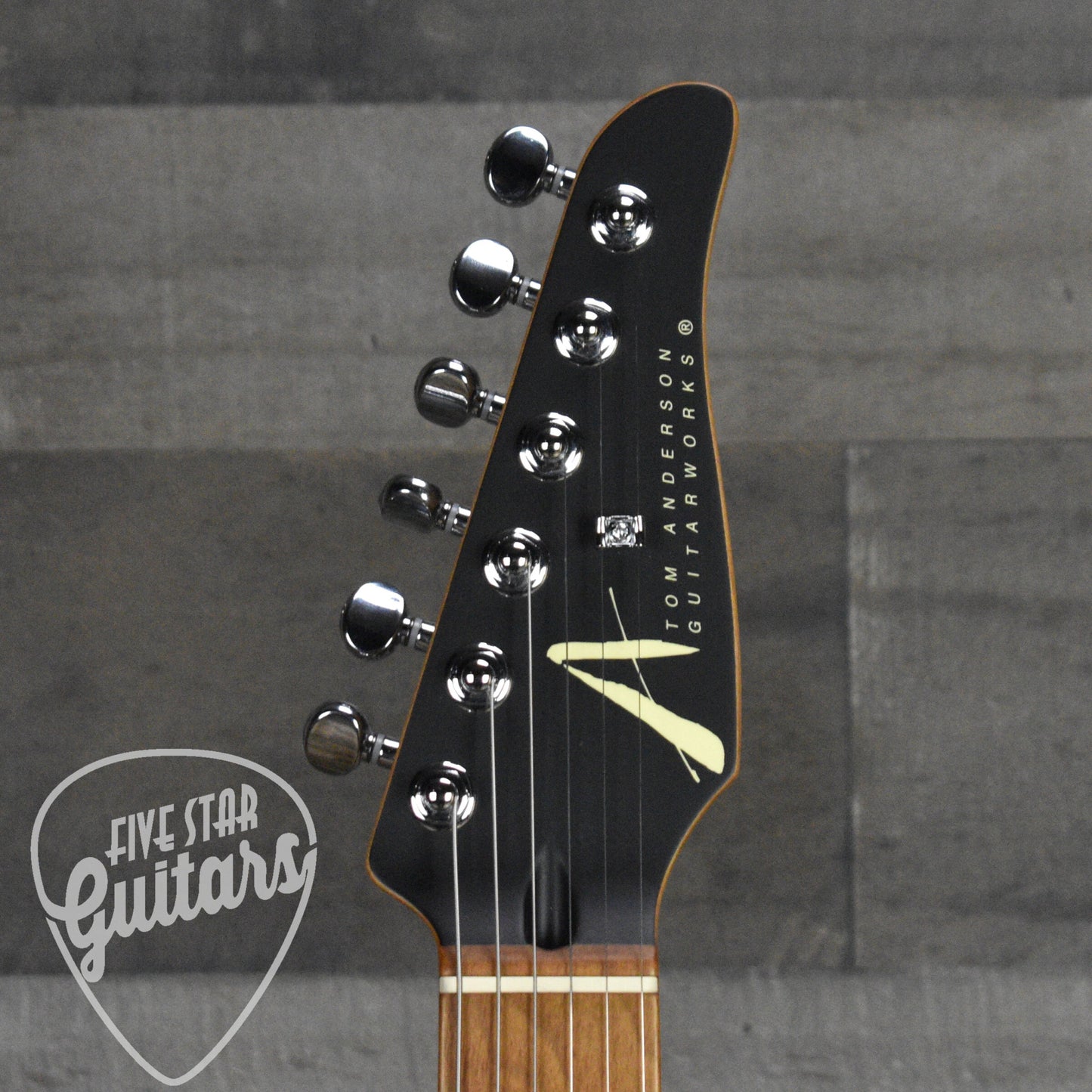 Tom Anderson Drop Top - Satin Natural Mocha Burst with Binding, Transparent Brown Back and Hard Shell Case