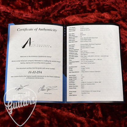 Tom Anderson Pro Am Shorty - Candy Apple Orange with Hard Shell Case