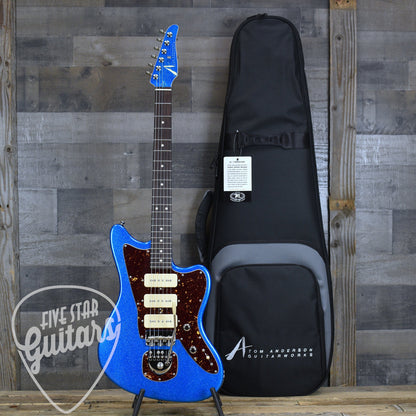 Tom Anderson Raven Classic - Big Sparkle Candy Apple Blue with Gig Bag