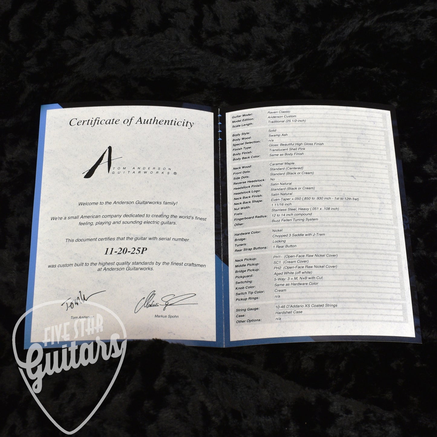 Tom Anderson Raven Classic - Translucent Shell Pink with Hard Shell Case