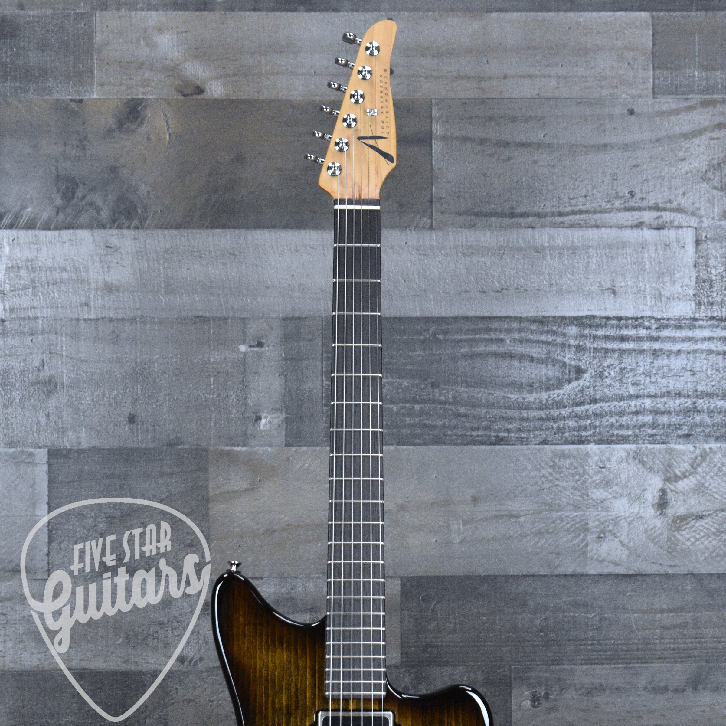 Tom Anderson Raven Shorty - Rustic Brown Edge Burst with Gigbag