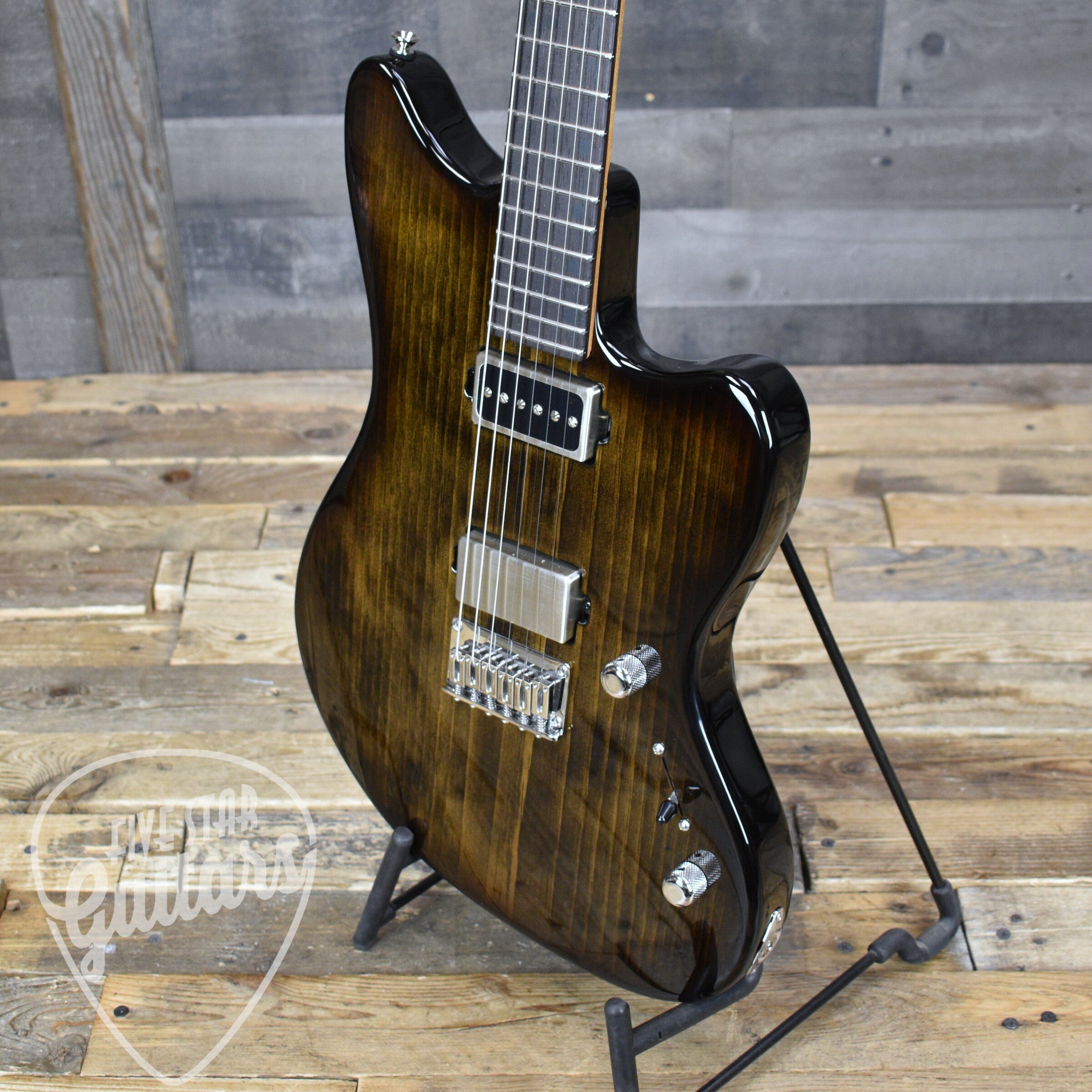 Tom Anderson Raven Shorty - Rustic Brown Edge Burst with Gigbag
