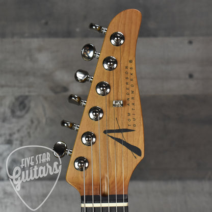 Tom Anderson T Icon - Transparent Amber to Cherry Burst with Hard Shell Case