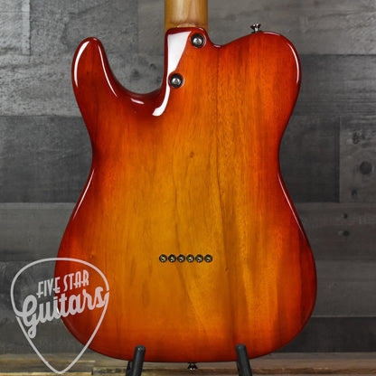 Tom Anderson T Icon - Transparent Amber to Cherry Burst with Hard Shell Case