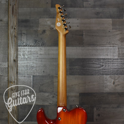 Tom Anderson T Icon - Transparent Amber to Cherry Burst with Hard Shell Case