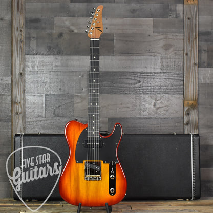 Tom Anderson T Icon - Transparent Amber to Cherry Burst with Hard Shell Case