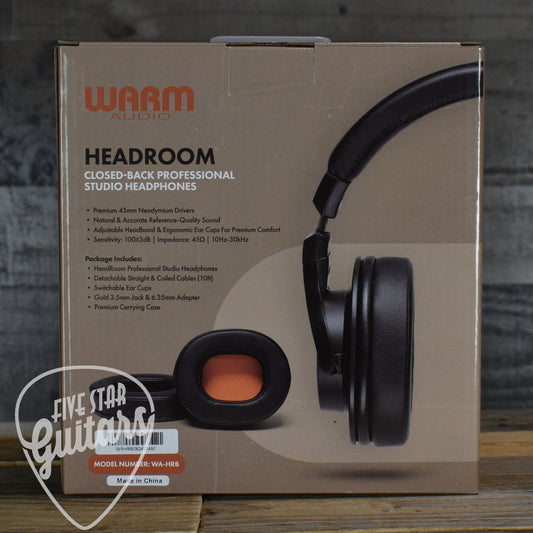 Warm Audio HeadRoom Closed-Back Professional Studio Headphones - Black with Carrying Case