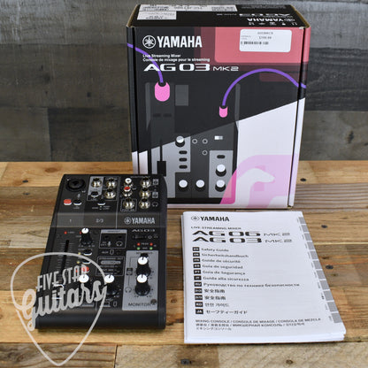 Yamaha AG03MK2 3-Channel Live Streaming Loopback Audio USB Mixer